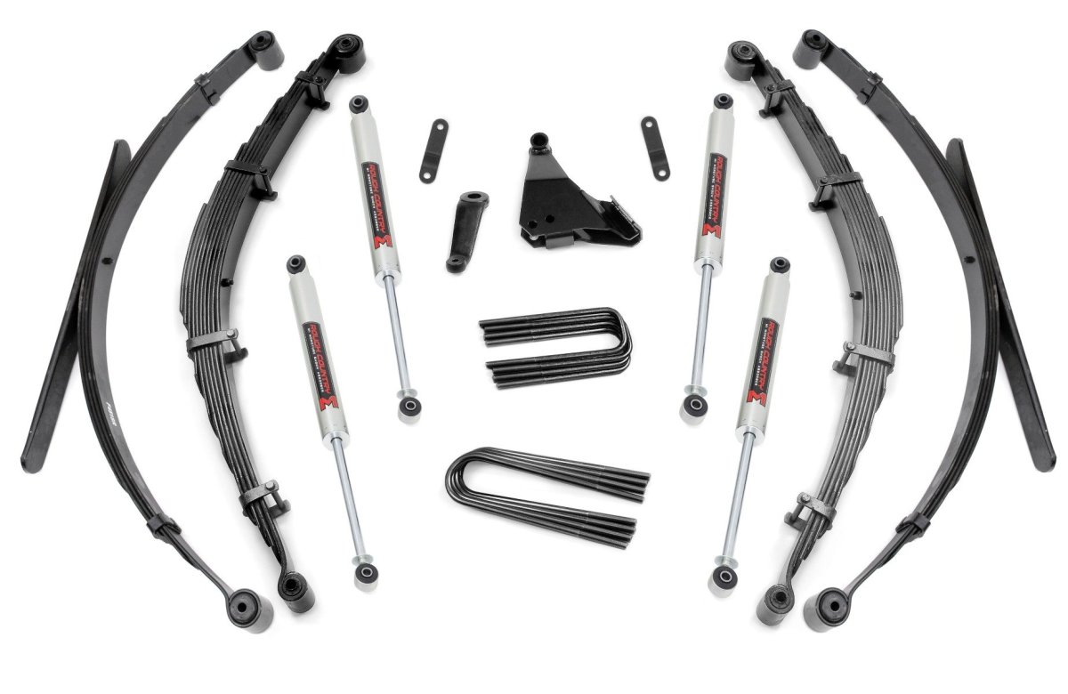 Ford F-350 Super Duty Suspension Lift Kit - Front + Rear - Rough Country - 6 Inch Lift Kit | Rear Springs | M1 - '99-'04